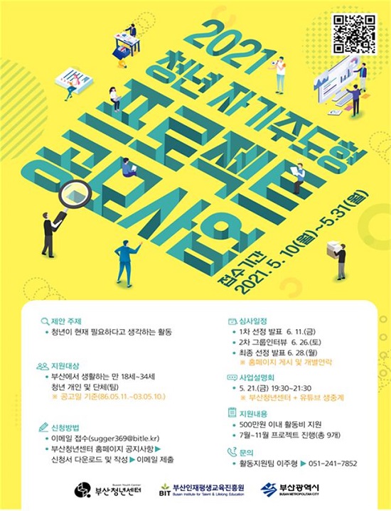 청년 자기 주도형 프로젝트 모집 포스터(안)/제공=부산시 청년 자기 주도형 프로젝트 모집 포스터(안)/제공=부산시