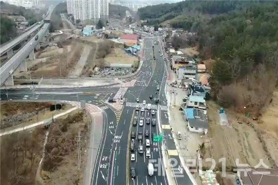 개선 된 내동교차로.(출처=부산국토관리청) 개선 된 내동교차로.(출처=부산국토관리청)