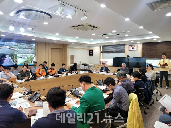전국체전대비 '재난대응 안전한국훈련 기획 회의’ 개최 모습./김해시 제공 전국체전대비 '재난대응 안전한국훈련 기획 회의’ 개최 모습./김해시 제공